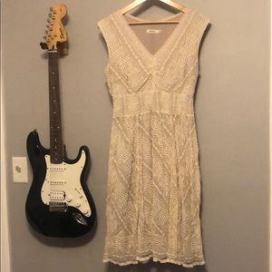 Antique white, stretch lace dress